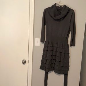 Cowl neck sweater dress